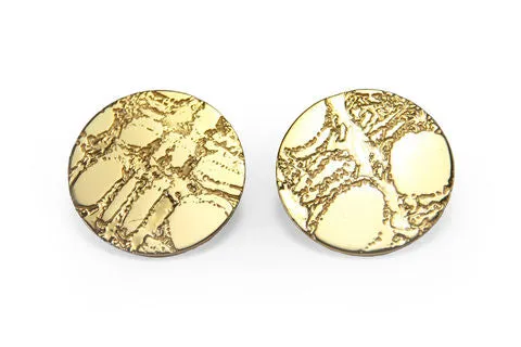 Etched 'Skin' Stud Earrings (Silver or Gold)