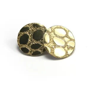 Etched 'Skin' Stud Earrings (Silver or Gold)