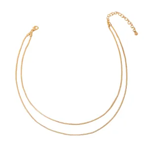 European Chic Double-Layer Chain Necklace with Minimalist Design Aesthetic