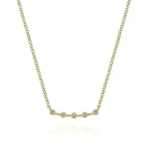 Gabriel & Co Diamond-Station Curved Bar Necklace