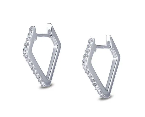 Geometric Simulated Diamond Huggie Hoop E0349CLP