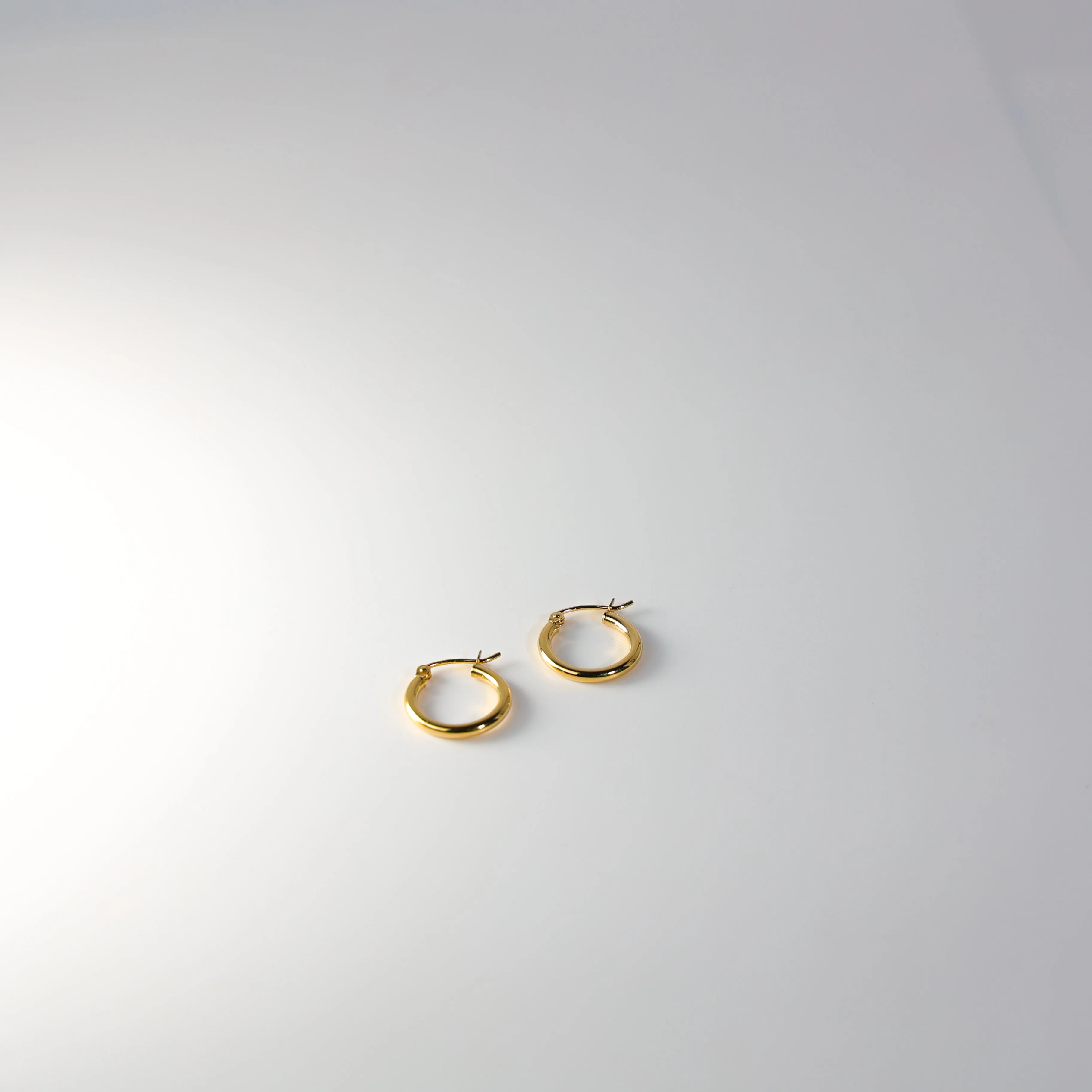 Gold Huggie Hoop Earrings 15MM Width Model-142