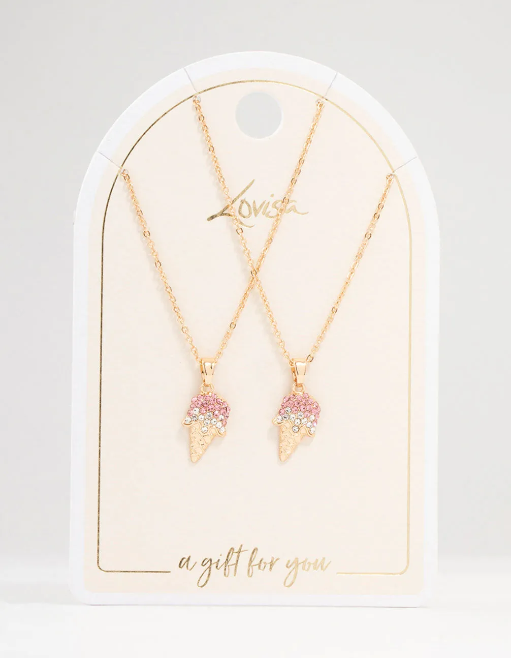 Gold Ice Cream Necklaces 2-Pack