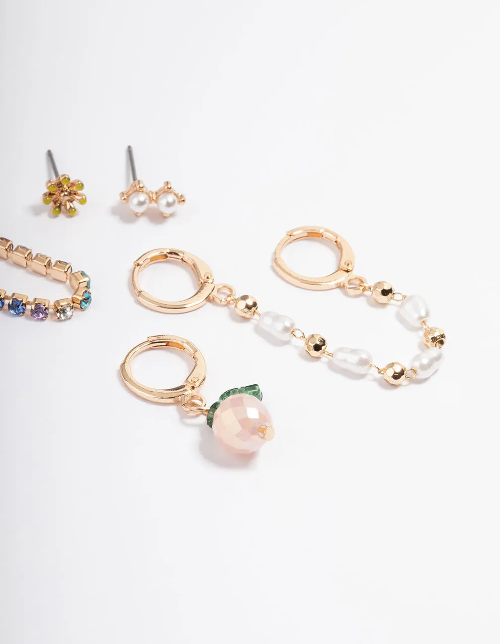 Gold Peach Pearl Earring Pack