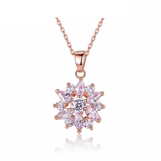 Gold with Multicolor AAA Zircon Necklace