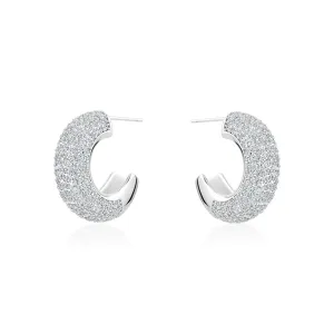 HALF HOOP PAVE BOLD EARRINGS