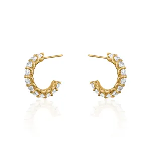 HALF MOON CZ EARRINGS