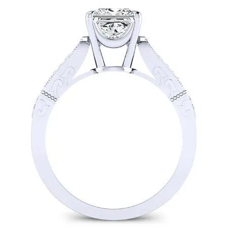 Heather - GIA Natural Princess Diamond Engagement Ring