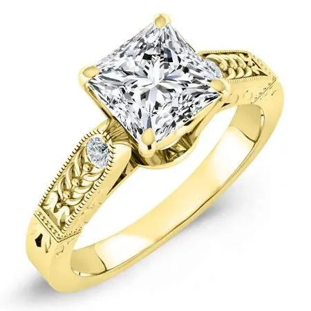 Heather - GIA Natural Princess Diamond Engagement Ring