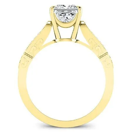 Heather - GIA Natural Princess Diamond Engagement Ring