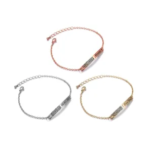 High Polished Stainless Steel Fingerprint Womens Bracelet