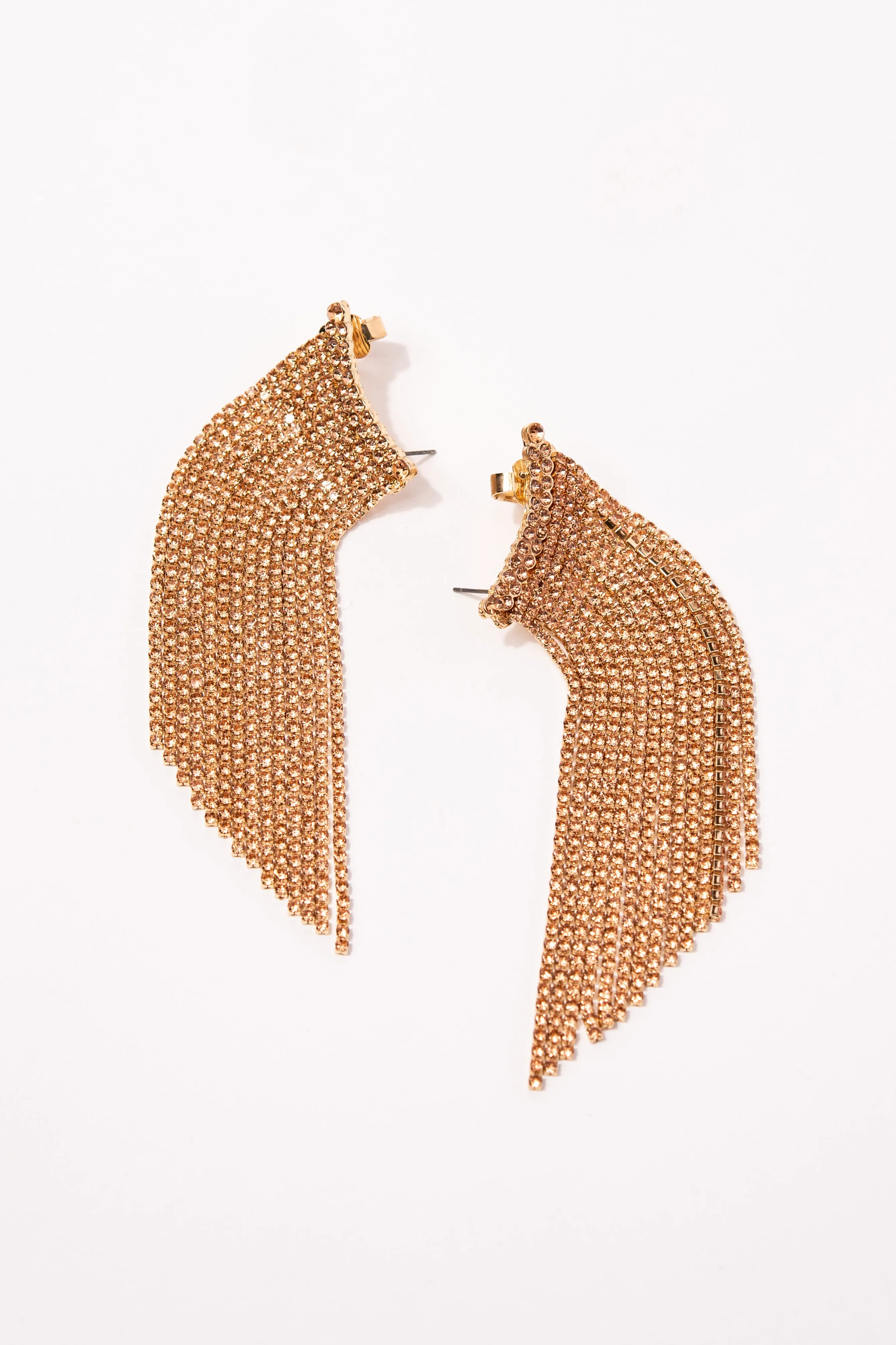 Jessica Rhinestone Drape Post Back Earrings