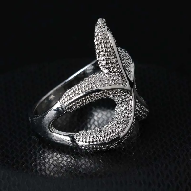 Large Stock Customizable Women Wedding Rings Personalized Fashion Starfish 925 Silver Ring