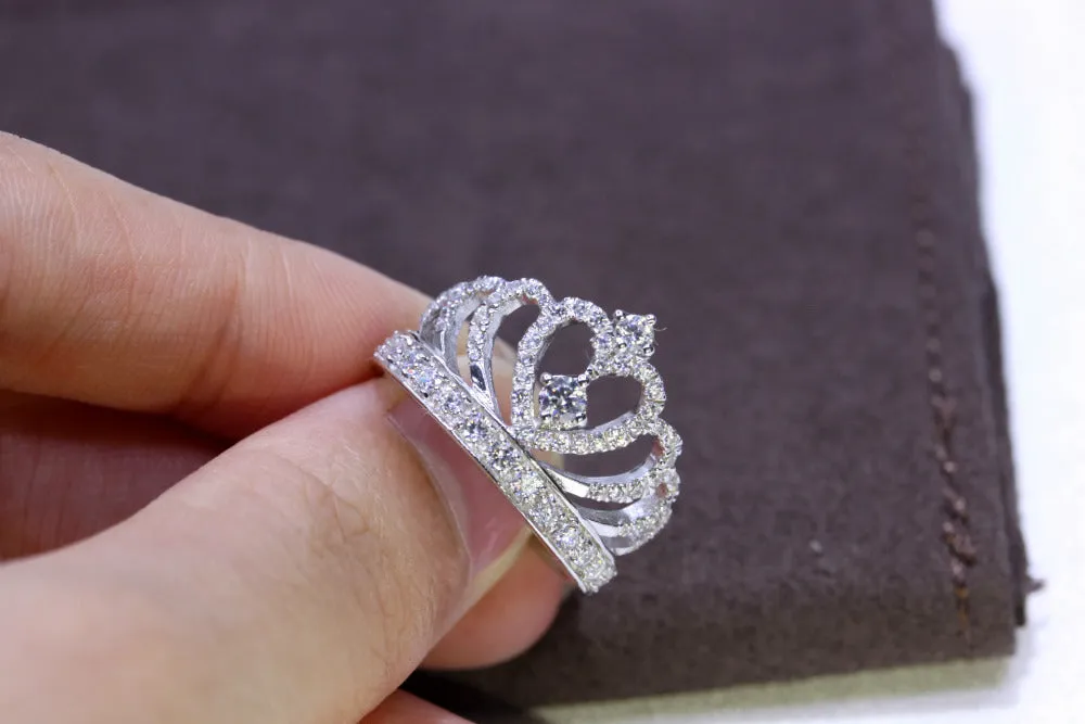 Lovers Crown Zircon Cz 925 Sterling Ring