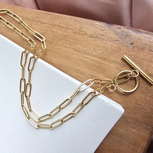 Luxe Gold Paperclip Chain - 16IN