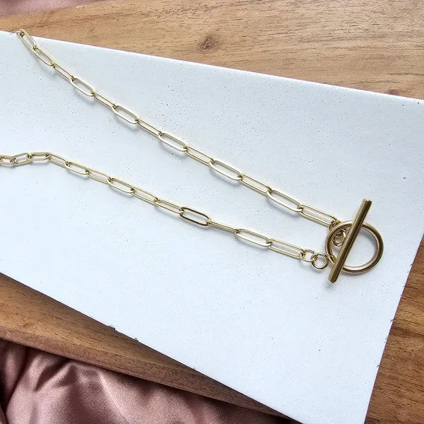 Luxe Gold Paperclip Chain - 16IN