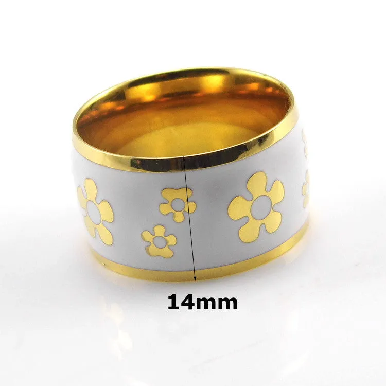 Luxury Fashion Enamel Jewelry Women's Stainless Steel Resin Ring New Arrival