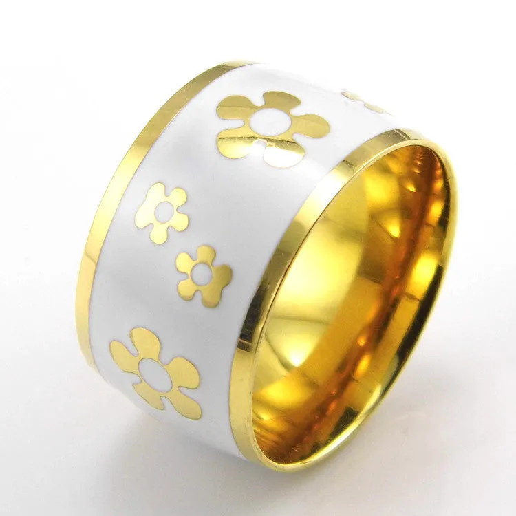 Luxury Fashion Enamel Jewelry Women's Stainless Steel Resin Ring New Arrival