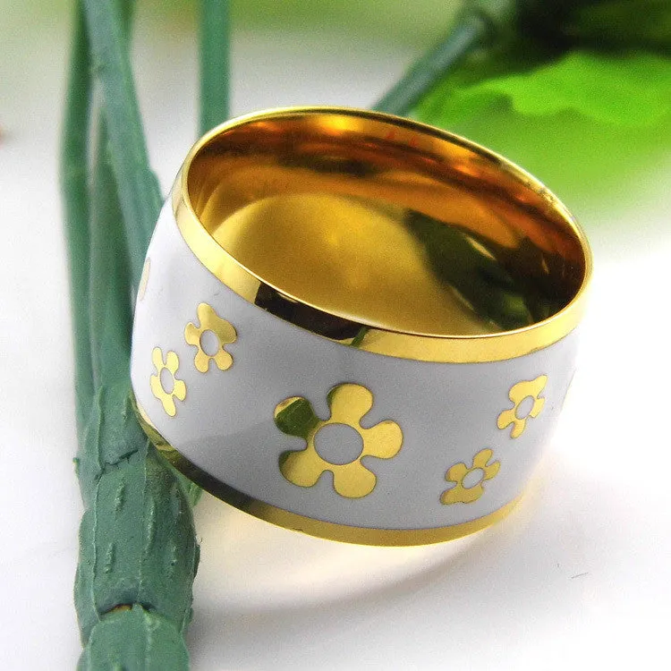 Luxury Fashion Enamel Jewelry Women's Stainless Steel Resin Ring New Arrival