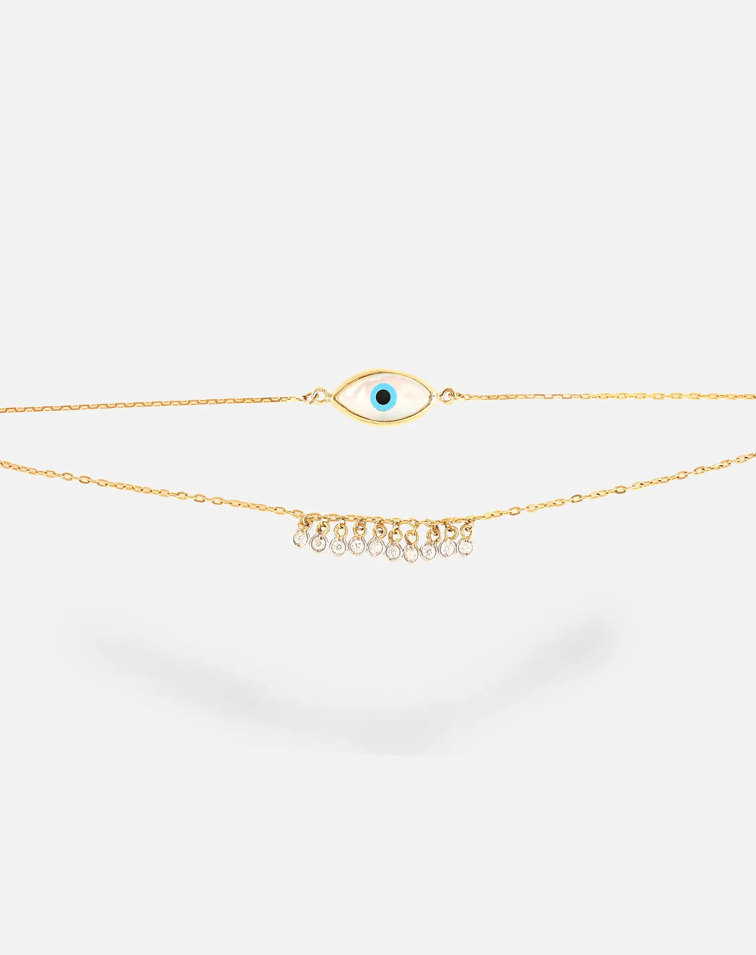 Marquise Evil Eye with Dangling Diamonds Bracelet