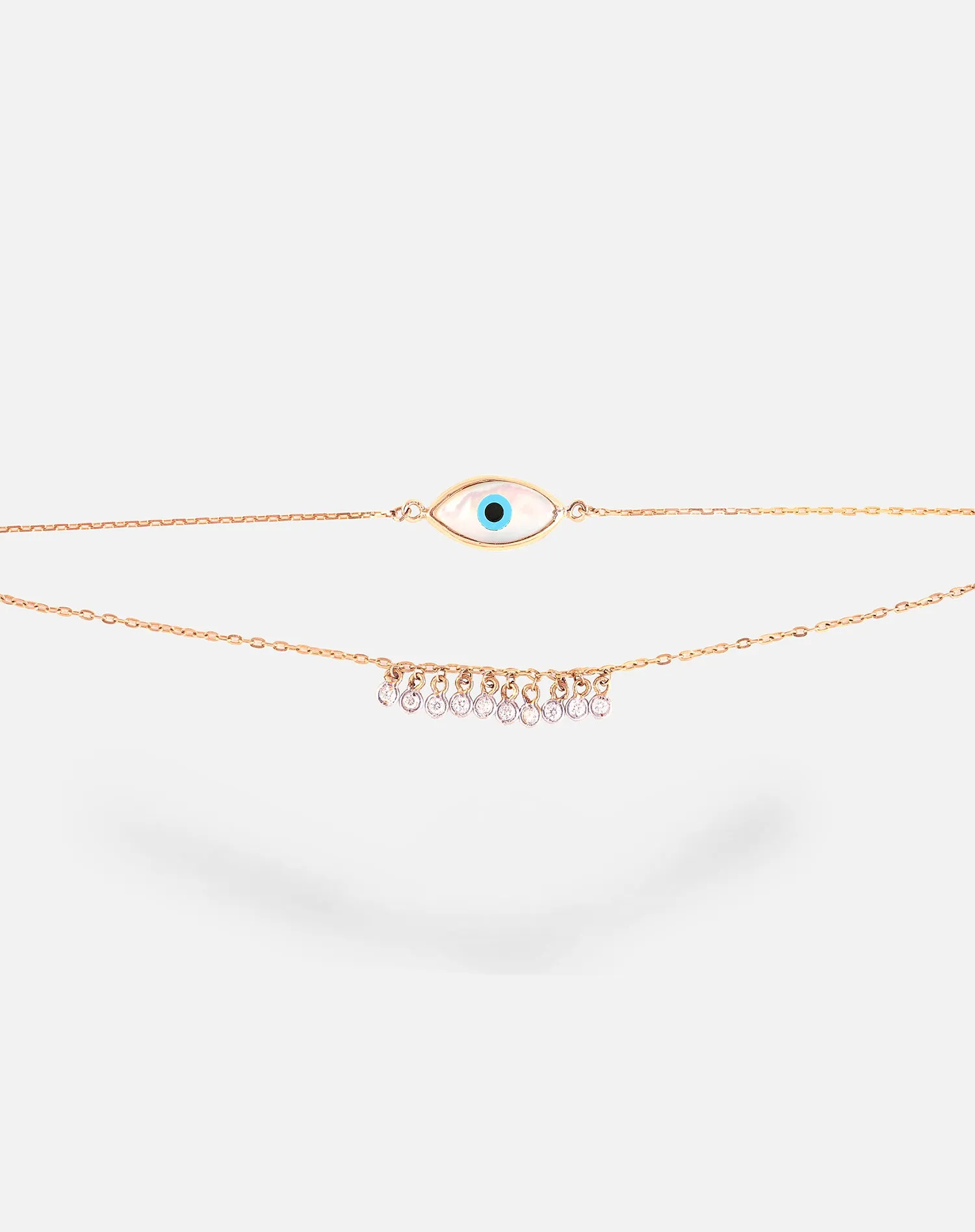 Marquise Evil Eye with Dangling Diamonds Bracelet