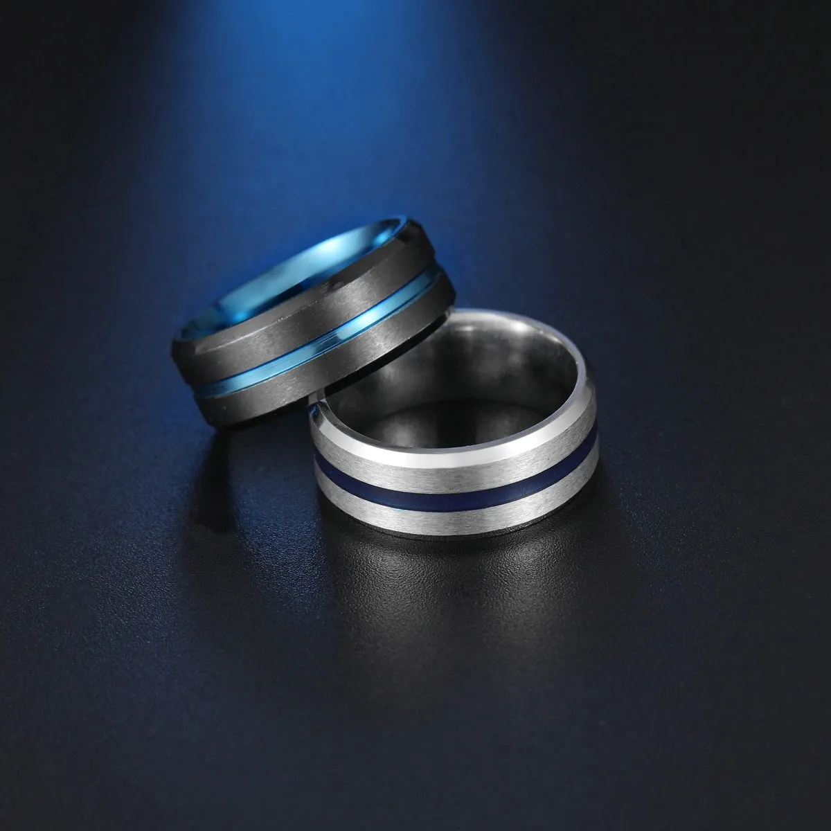 Men's Stainless Steel Dual Color Rings - Trendy Hand Accessories