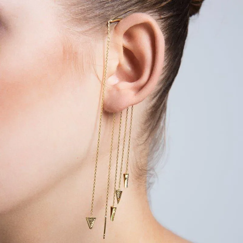 Minimalist Spikes Ear Cuffs & Wraps Threader Earrings For women