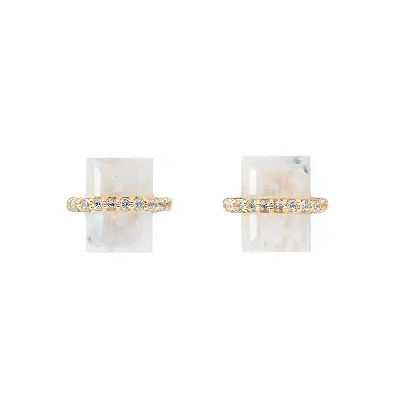 Montreal Cushion and Pavé Band Earrings