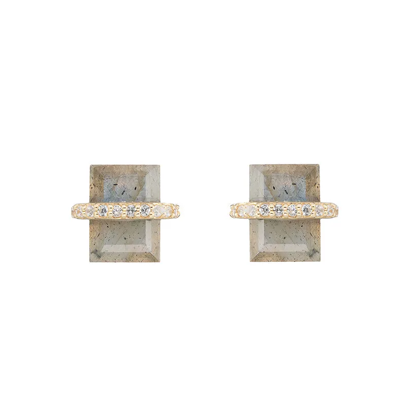 Montreal Cushion and Pavé Band Earrings