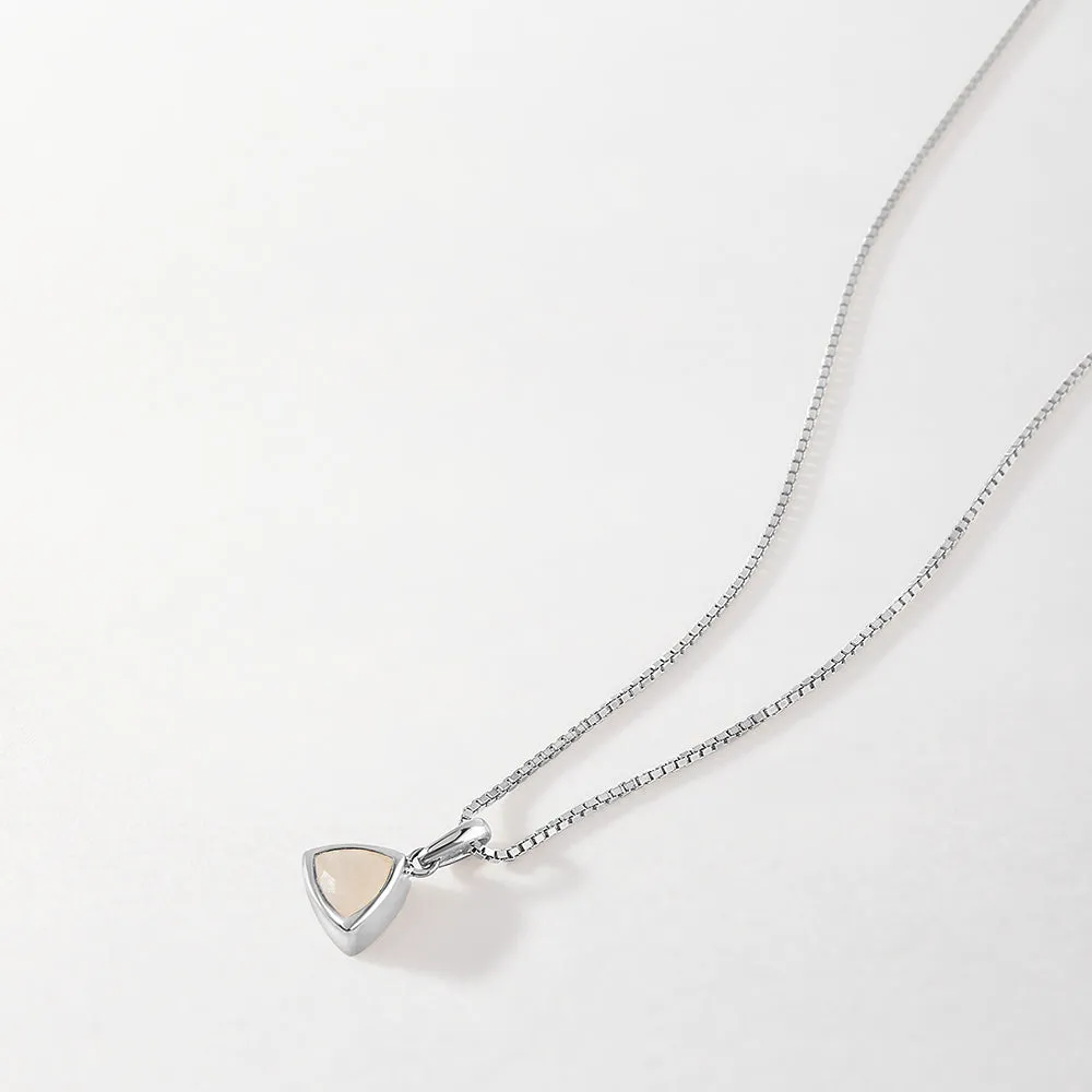 Moonstone June Birthstone Necklace - Silver