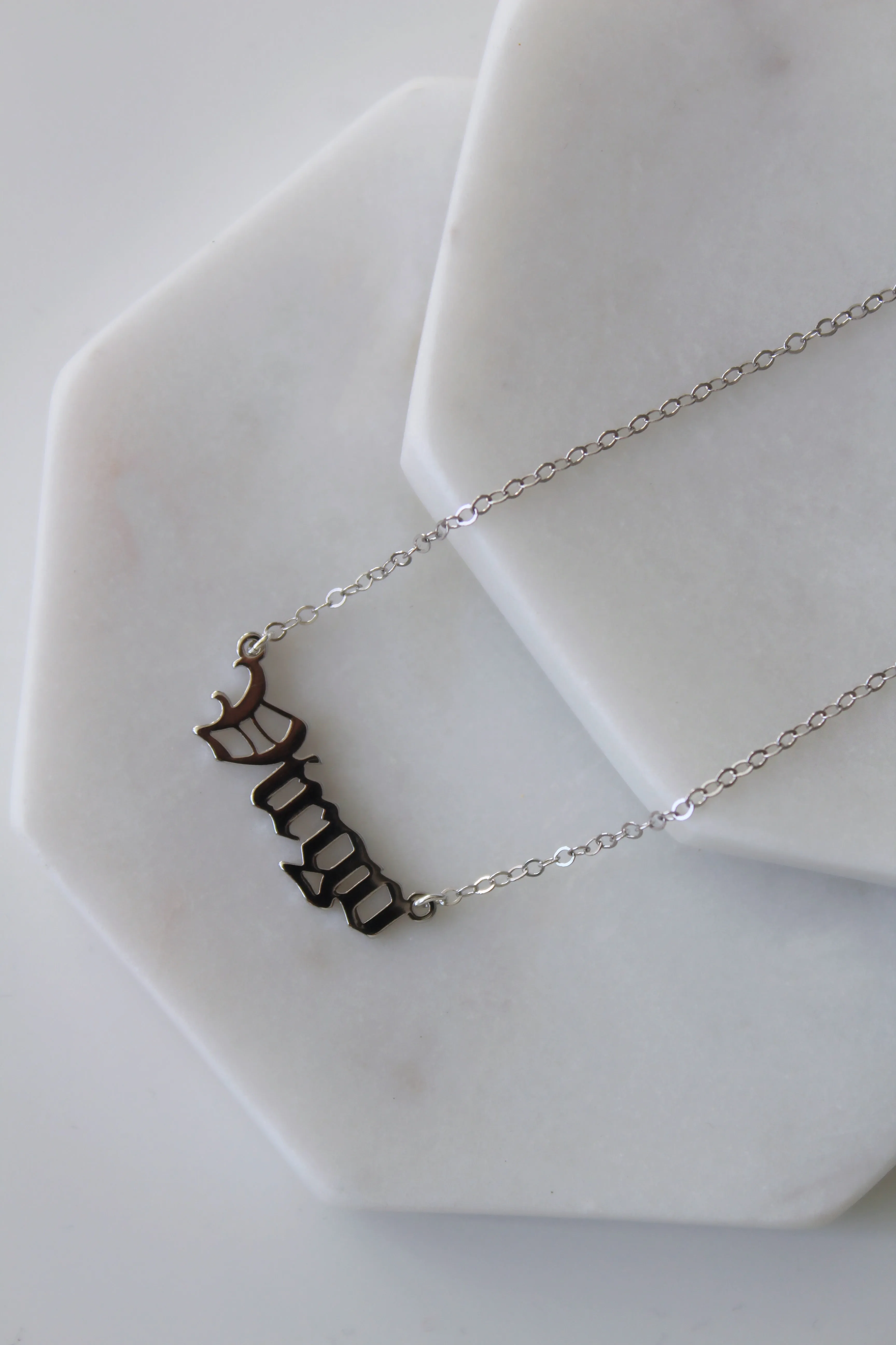 Old English Zodiac Sign Necklace