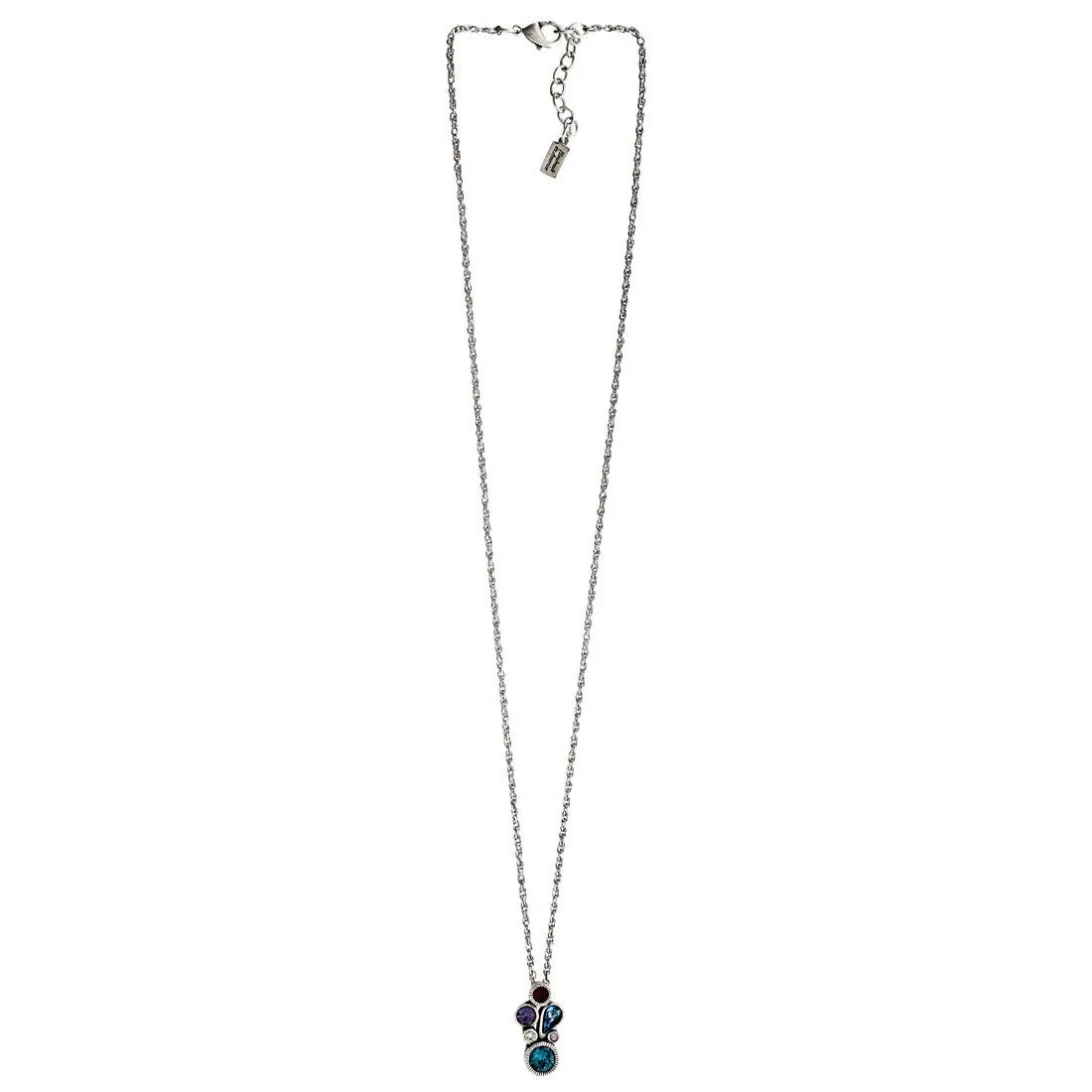 Patricia Locke "Tidbit" Sterling Silver Plated Swarovski Necklace, 18.5"   1" Extender Waterlily NK0589S