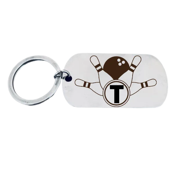 Personalized Bowling Initial Keychain