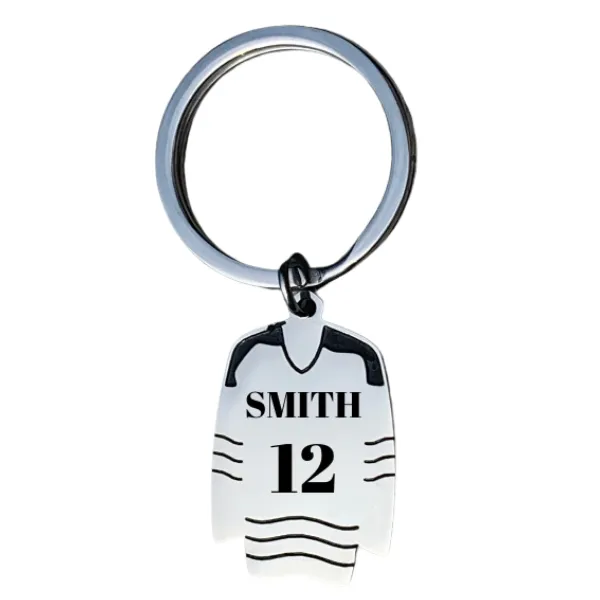 Personalized Engraved Ice Hockey Jersey Keychain