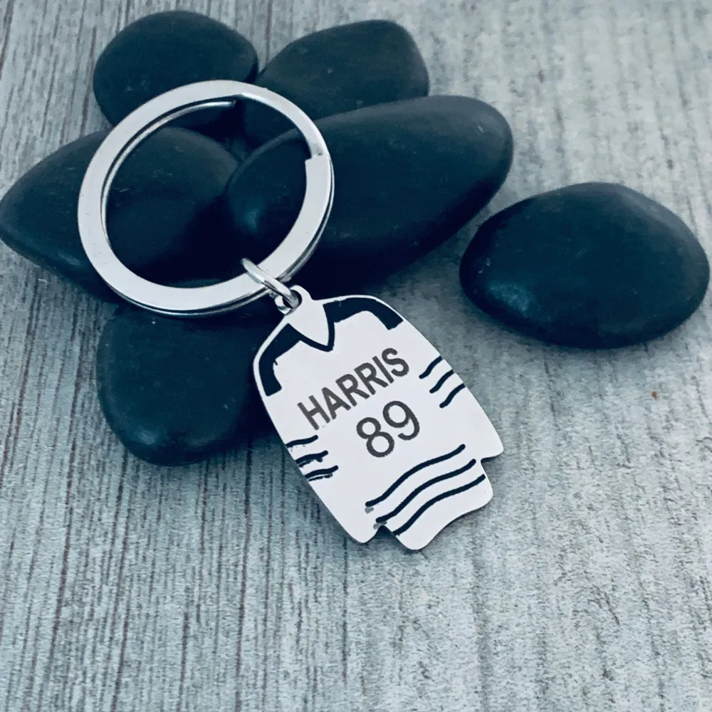 Personalized Engraved Ice Hockey Jersey Keychain