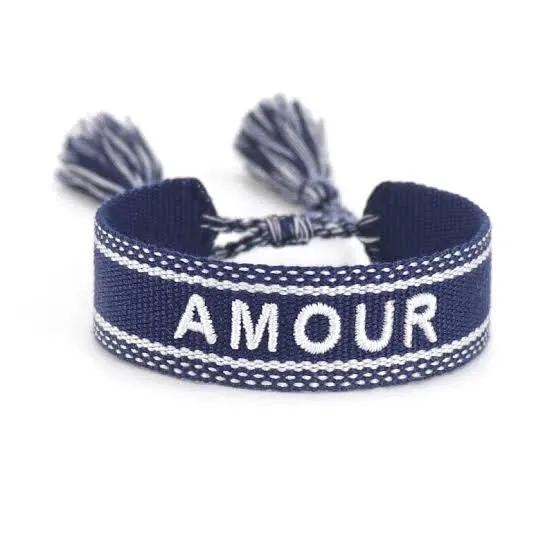 Personalized Woven Bracelet - Navy