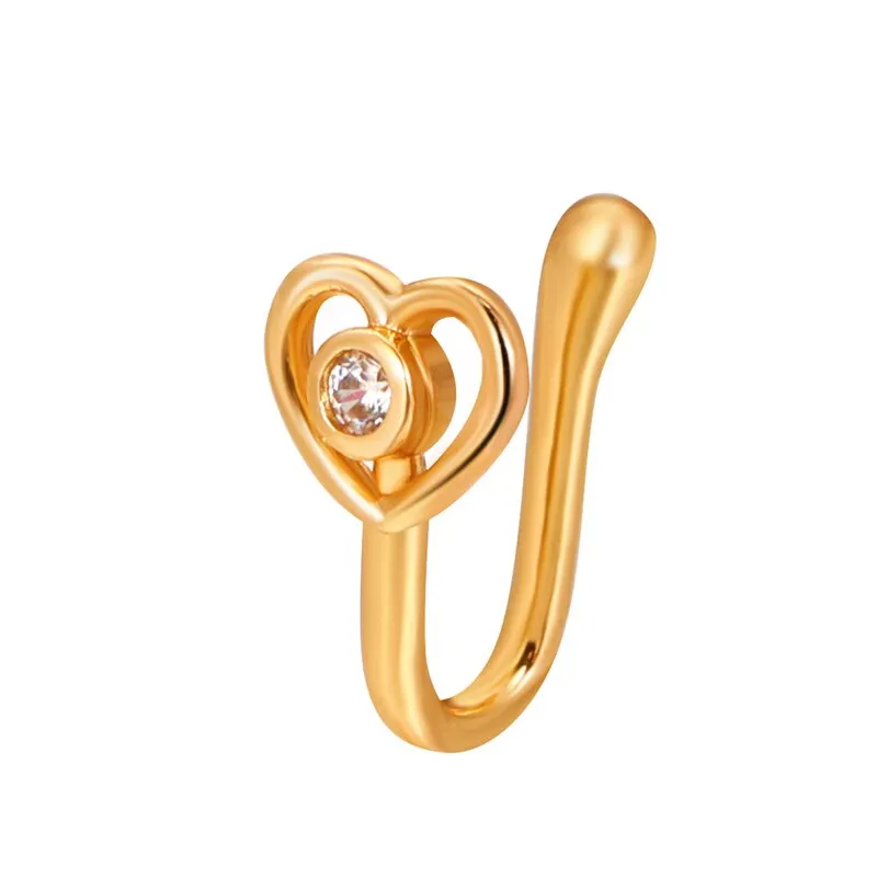 Piercing Jewelry Twist U Shape Nose Ring for Women in Gold Color