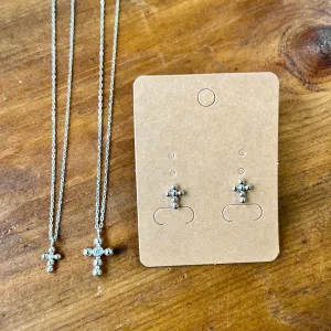 Polka Dot Cross Necklace or Earrings