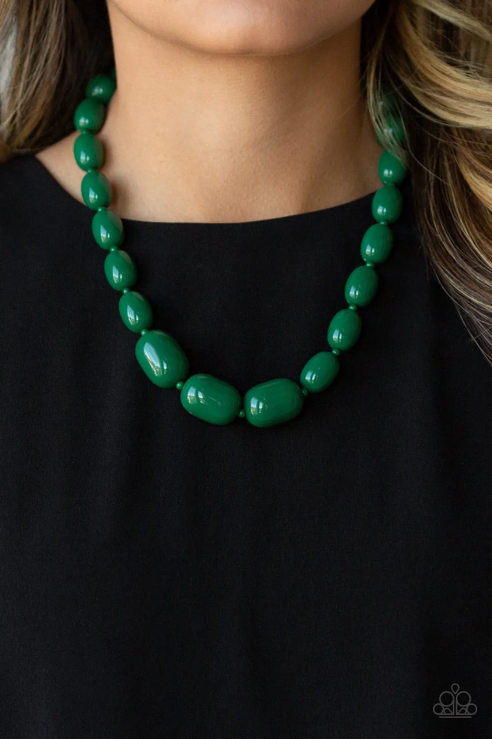 Poppin Popularity Green-Necklace