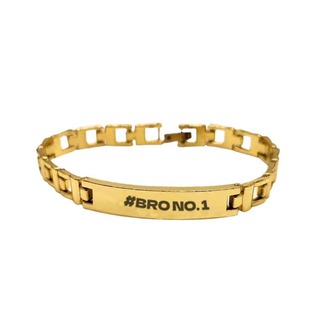 Premium Metal Rakhi Bracelet For Your Brother-Engraved with Love- Bro No 1