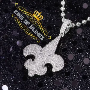 Promise Sterling Silver Fleur de Lis White Pendant with 7.04ct Cubic Zirconia