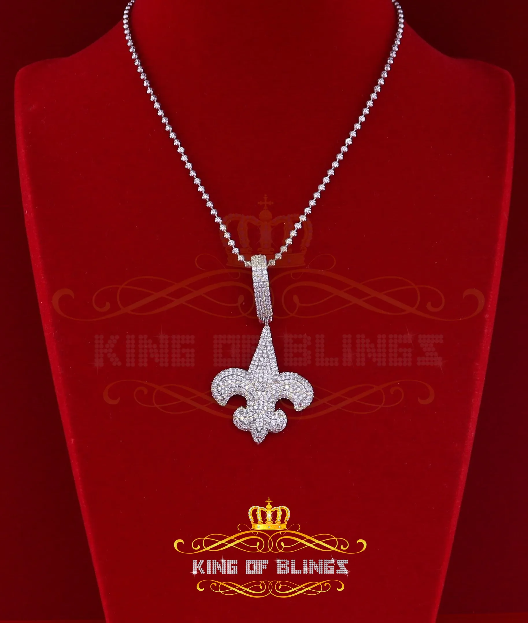 Promise Sterling Silver Fleur de Lis White Pendant with 7.04ct Cubic Zirconia