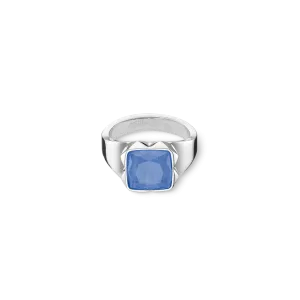 Ring Spikes Square Aventurine silver-blue