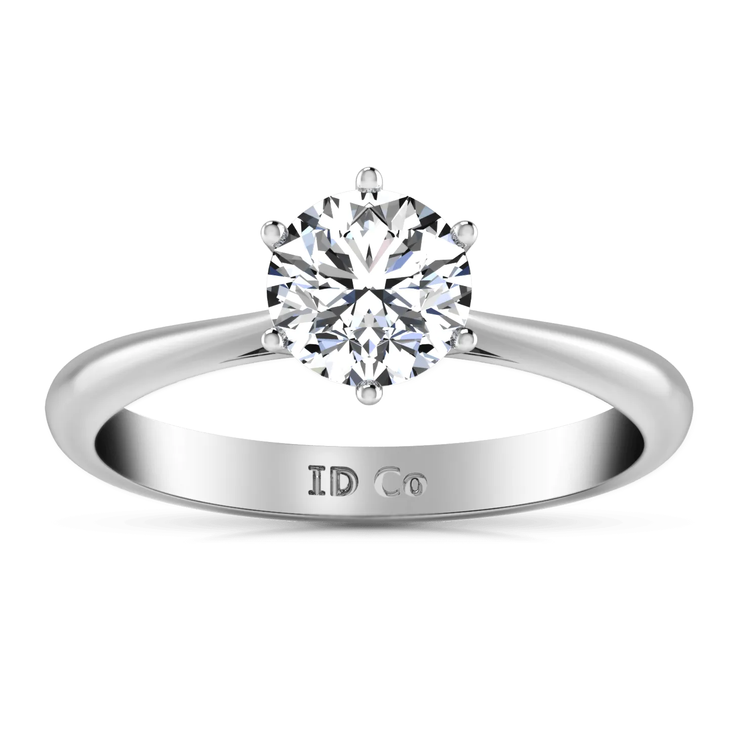 Round Diamond Solitaire Engagement Ring Alexa 14K White Gold