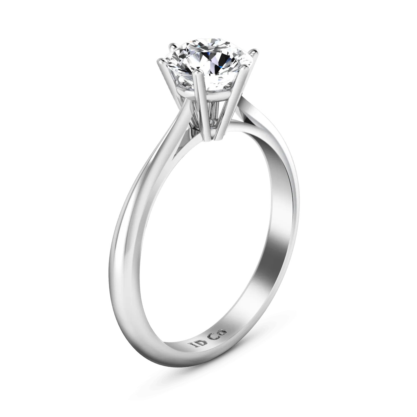 Round Diamond Solitaire Engagement Ring Alexa 14K White Gold