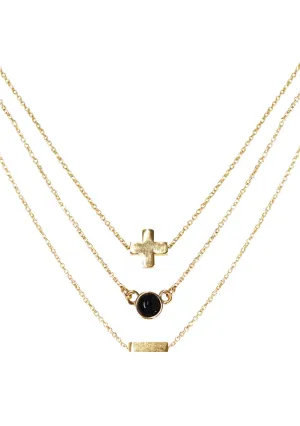 Strength Onyx Delicate Chain Necklace Set