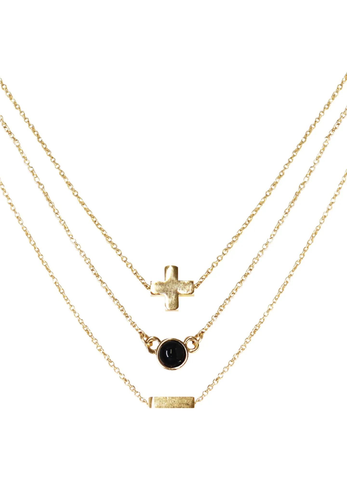 Strength Onyx Delicate Chain Necklace Set