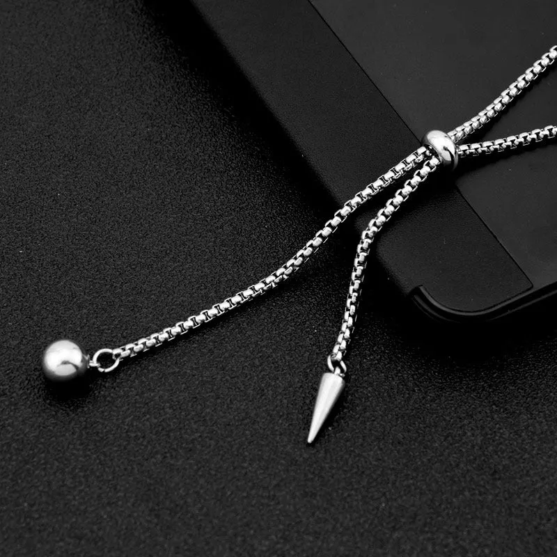 Stylish Rivet Ball Pendant Necklace in Titanium Steel