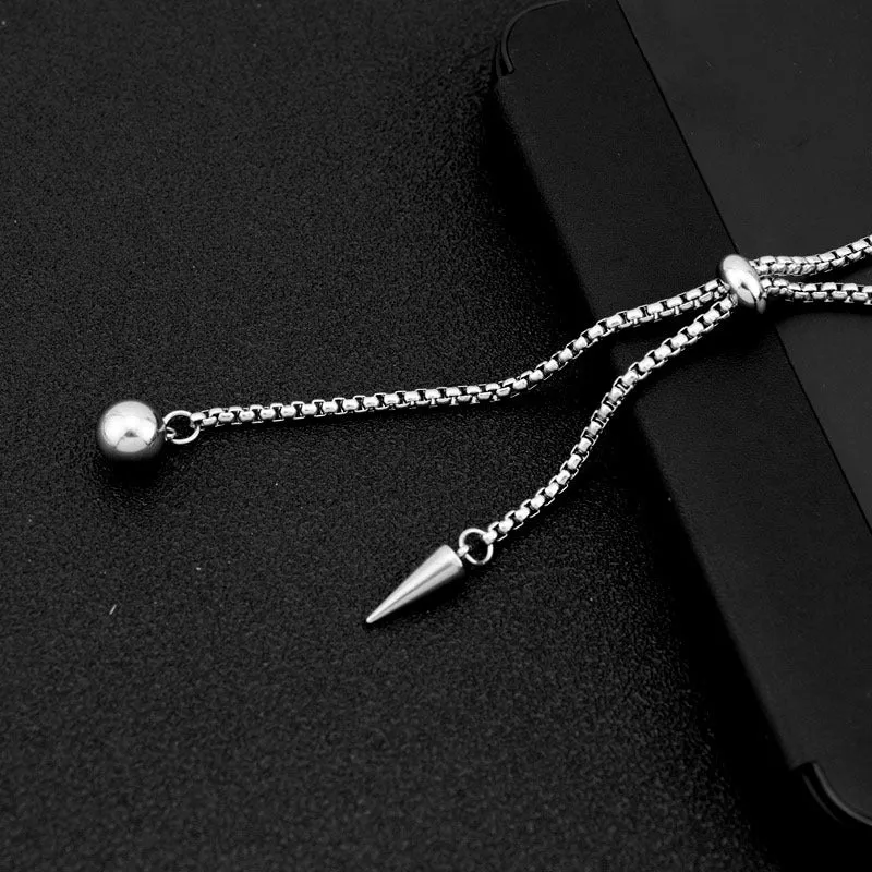 Stylish Rivet Ball Pendant Necklace in Titanium Steel