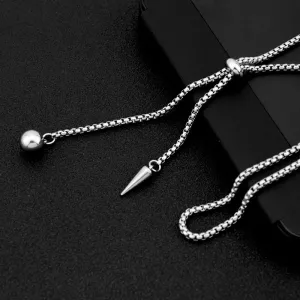 Stylish Rivet Ball Pendant Necklace in Titanium Steel